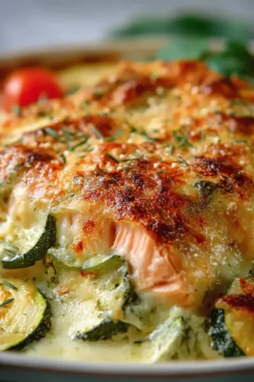 Gratin léger de saumon & courgettes spécial minceur