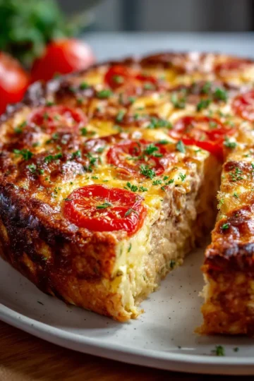 Quiche sans Pâte au Thon et à la Tomate