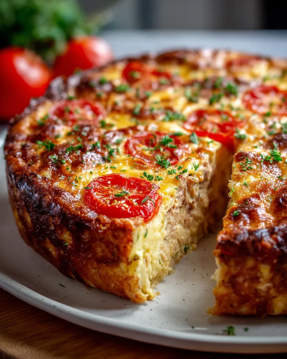Quiche sans Pâte au Thon et à la Tomate