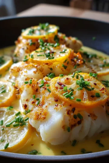 Cabillaud au Four à la Moutarde et Crème Citronnée