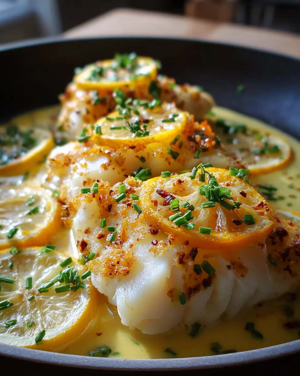 Cabillaud au Four à la Moutarde et Crème Citronnée