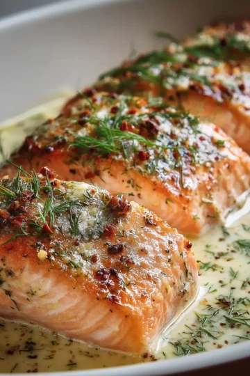 Saumon au Four à la Crème et à la Moutarde