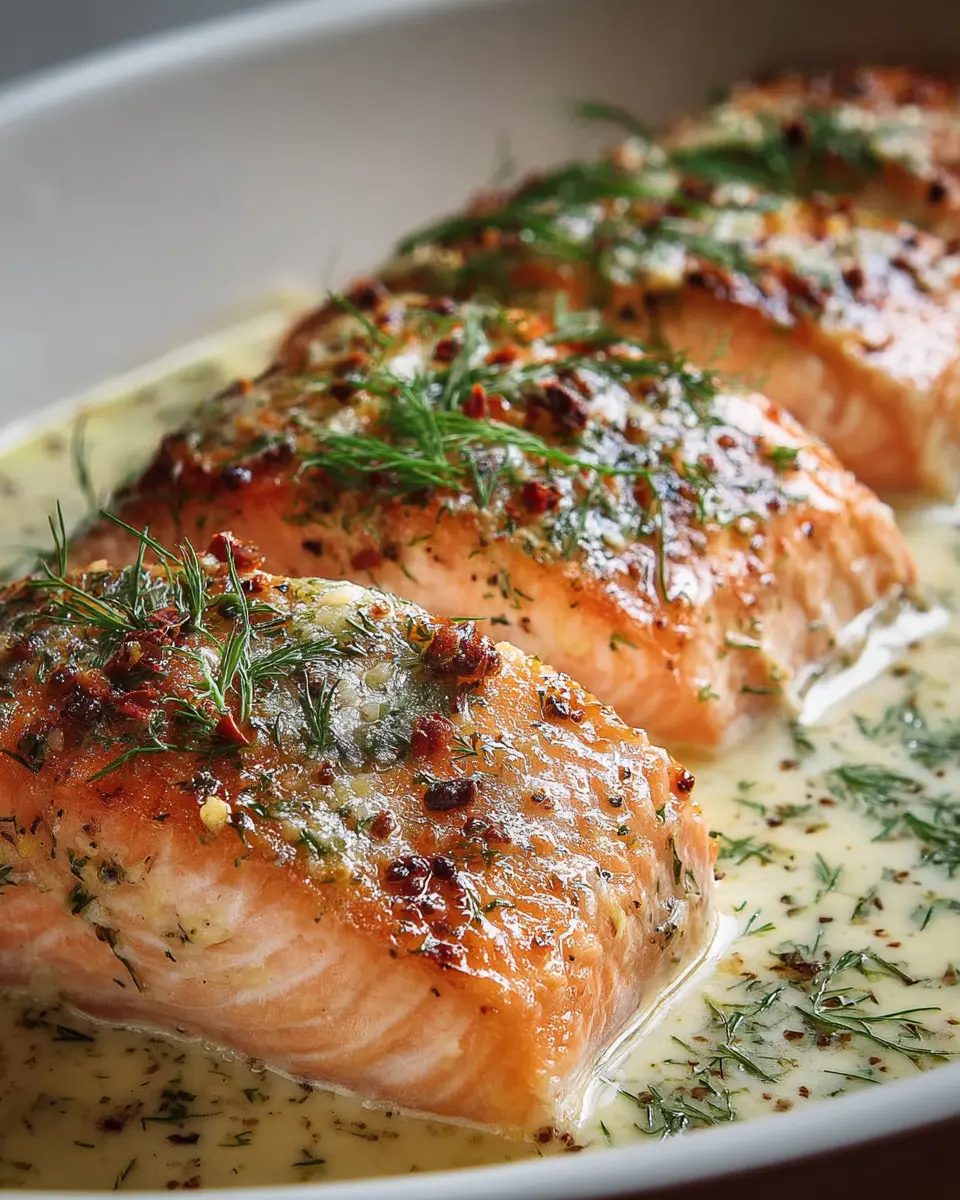 Saumon au Four à la Crème et à la Moutarde