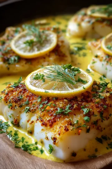 Cabillaud au Four à la Moutarde et Crème Citronnée