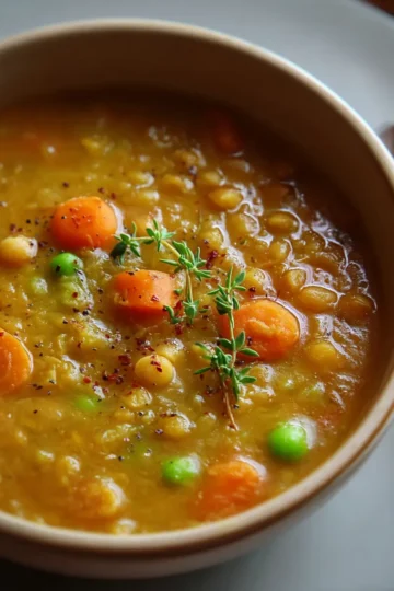 Soupe Réconfortante aux Pois Cassés