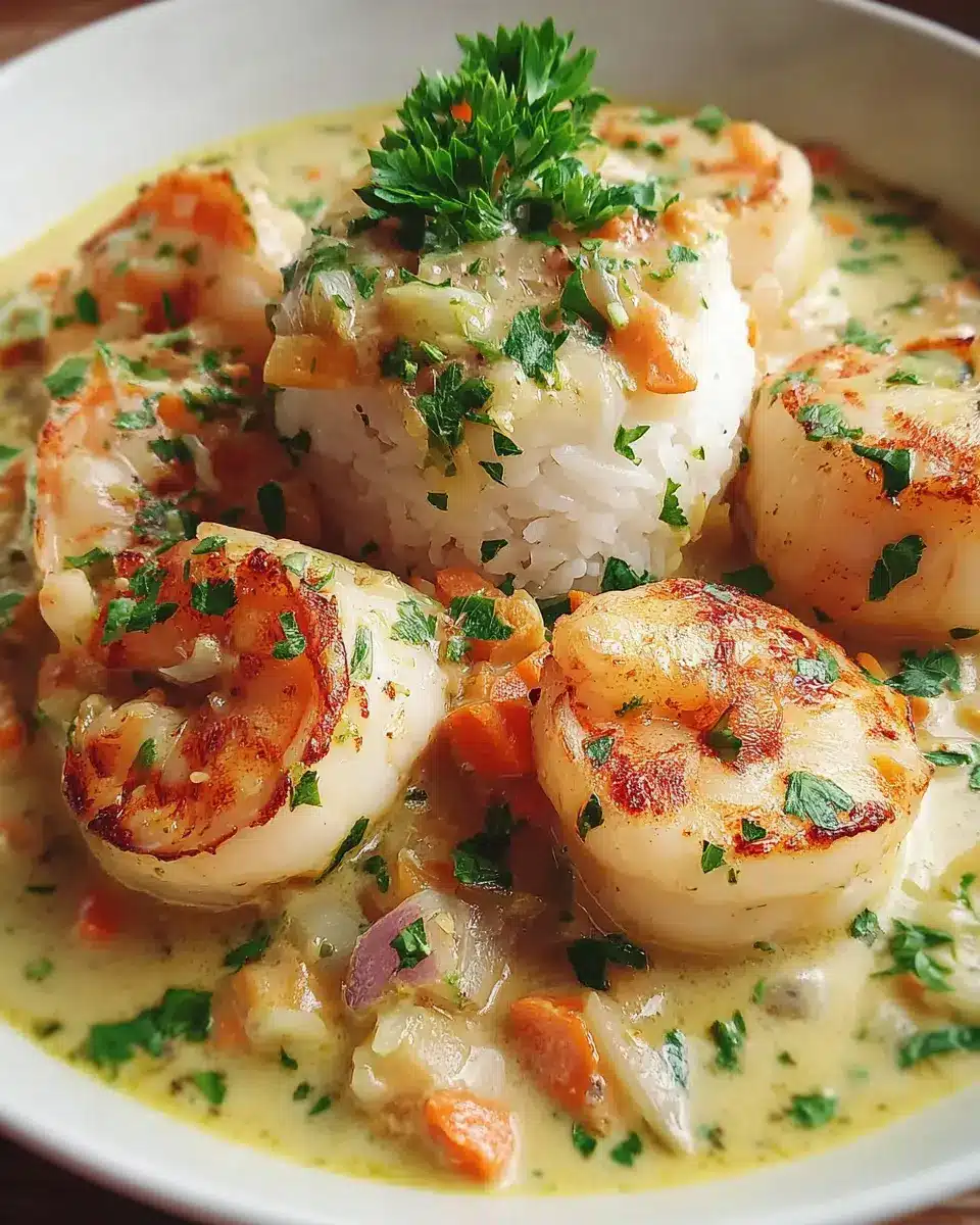 Blanquette de Saint-Jacques aux Crevettes