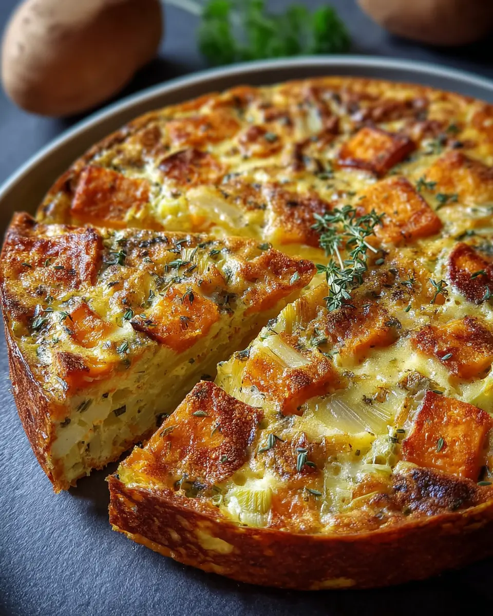 Clafoutis Salé Comté, Poireaux & Patate Douce