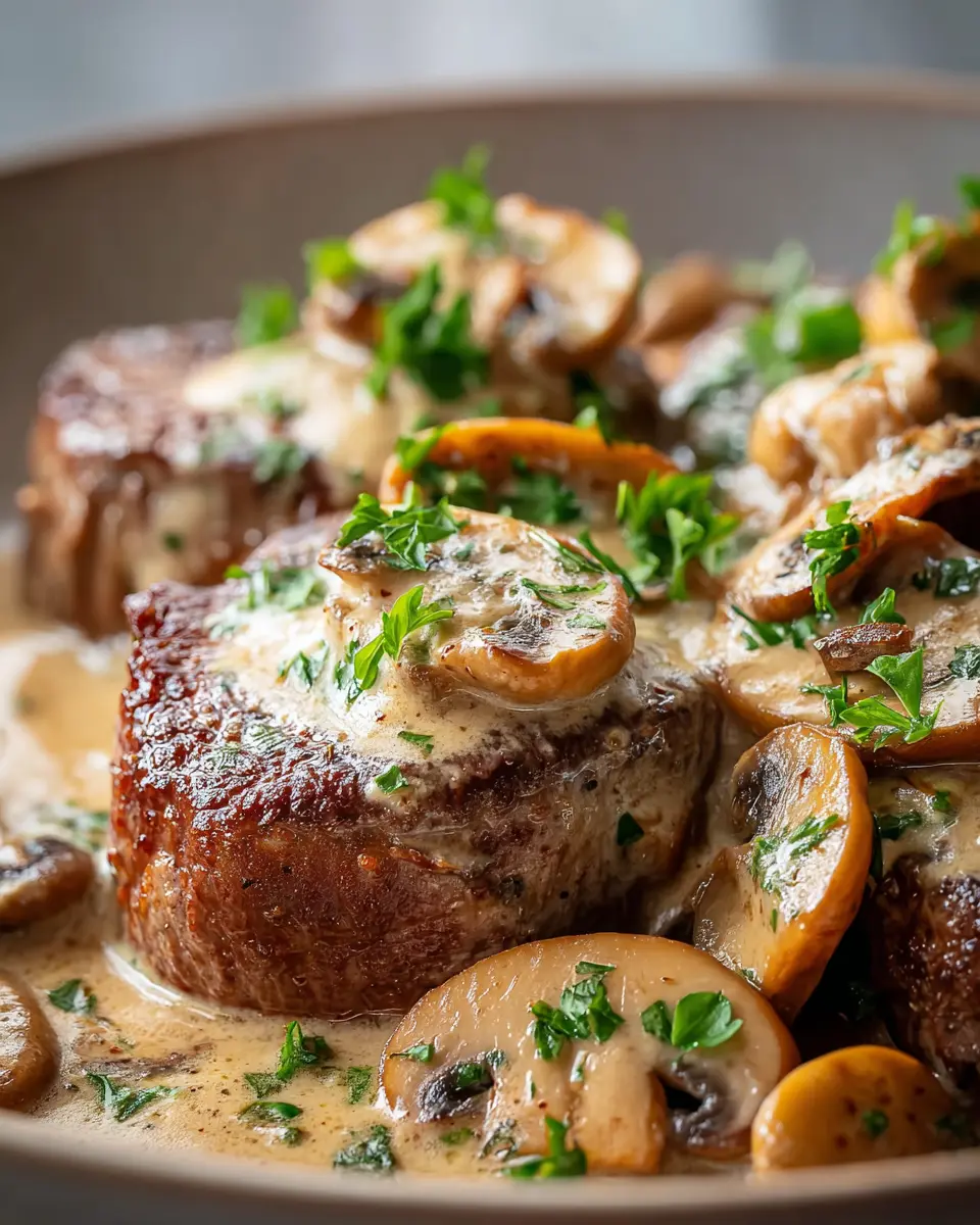 Médaillons de Bœuf Sauce Crémeuse aux Champignons